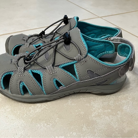Eddie Bauer Trekking Shoe Teal/Gray Size 7 - Picture 7 of 10